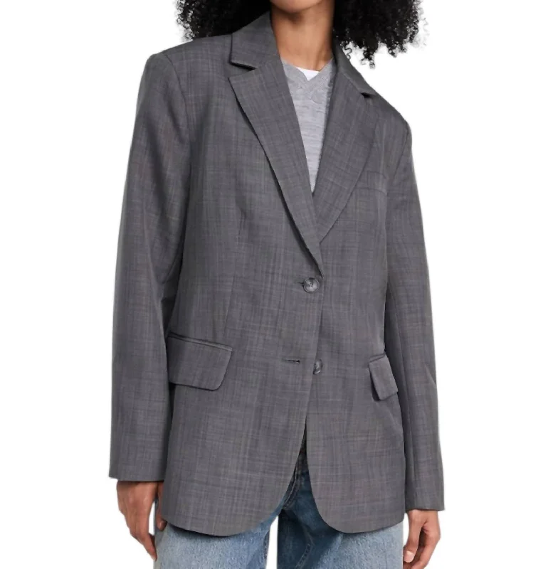 Women's Evening Garments Feminine Elegant Isadora Blazer In Charcoal
