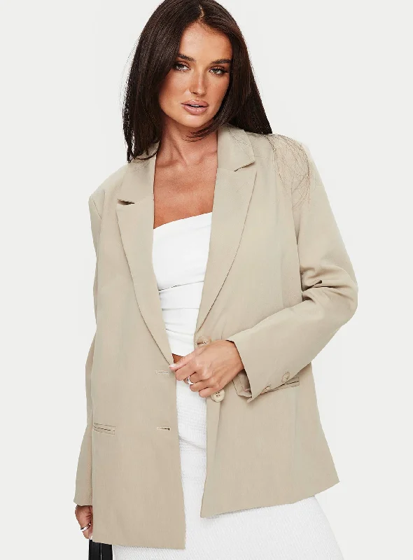 Women's Vacation Garments Trend Setting Wardrobe Archer Blazer Taupe