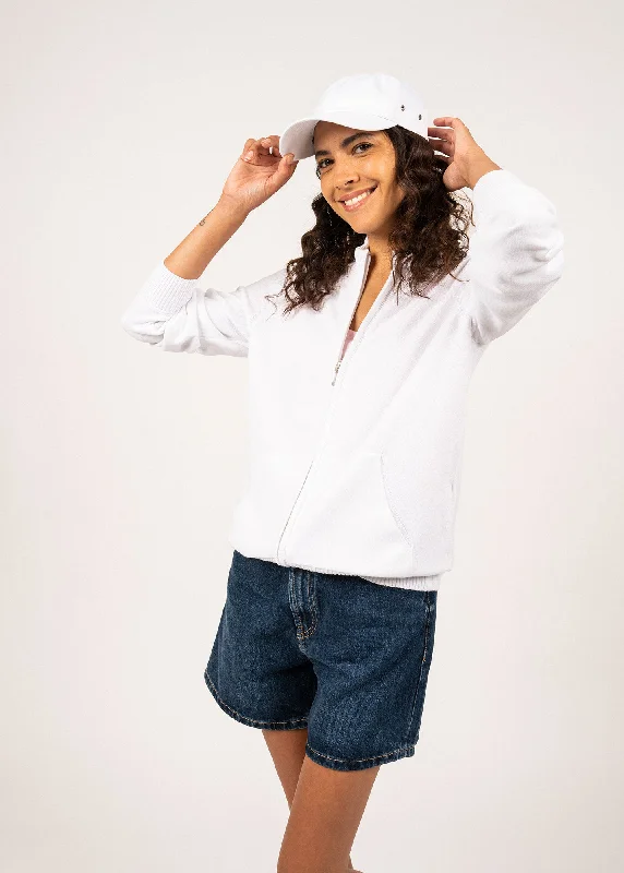 Casual Garments For Women Trendy Street Style Attire BARCELONE - Cotton Cardigan for Women | Full-Zip (WHITE) Casual Garments For Women Trendy Street Style Attire BARCELONE - Cotton Cardigan for Women | Full-Zip (WHITE)