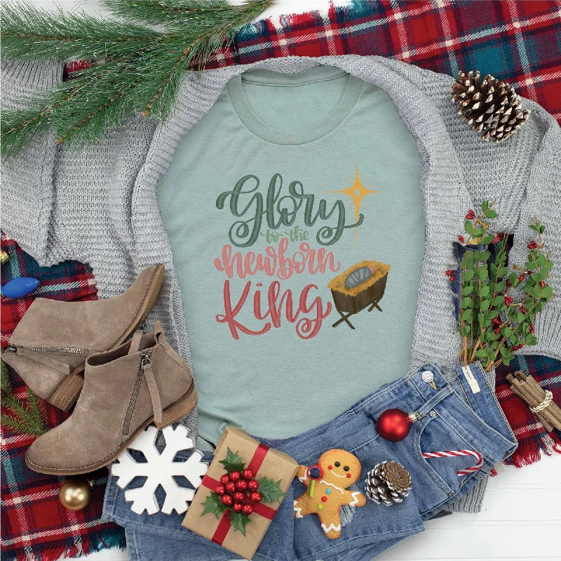 Women's Elegant Clothes Contemporary Elegance Glory To The Newborn King Tee