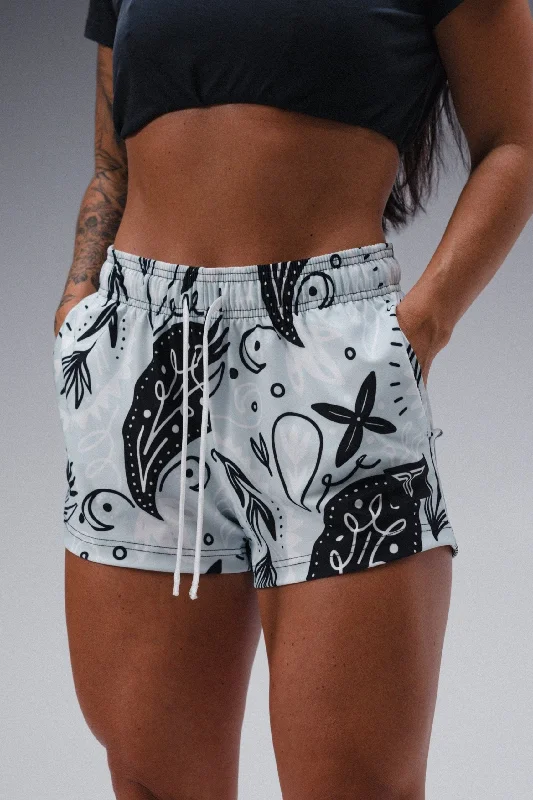 Women's Resort Apparel Fashion Sale Bandana Women's Gym Short (3" Inseam) - Ice