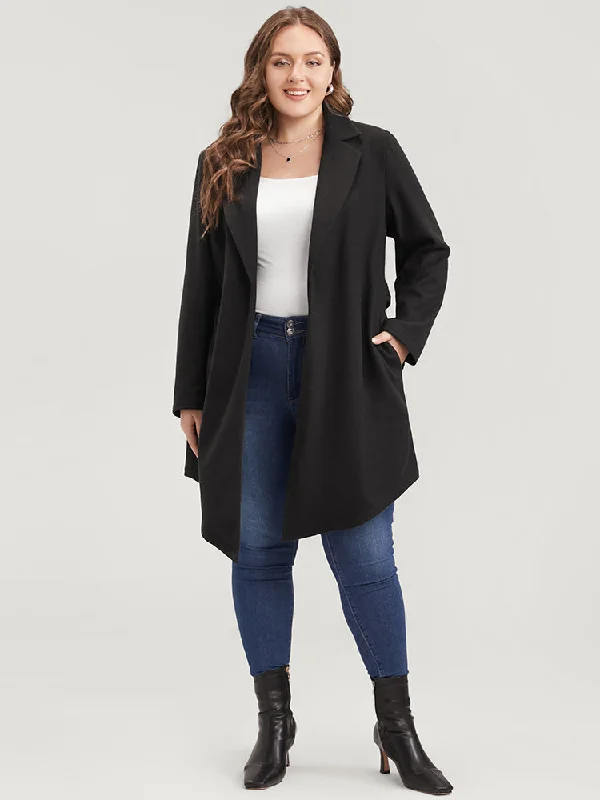 Women's Vintage-Inspired Outfit Hot Deals Solid Open Front Belted Asymmetrical Hem Blazer Women's Vintage-Inspired Outfit Hot Deals Solid Open Front Belted Asymmetrical Hem Blazer