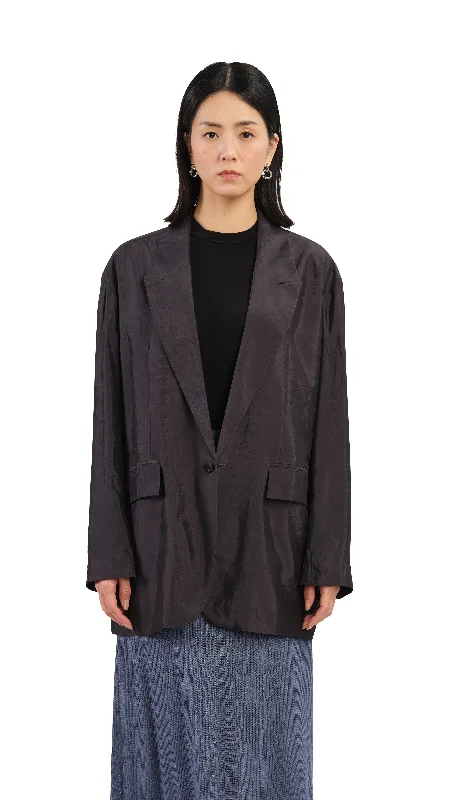 Women's Apparel And Garments Bold Silhouette Loose-Fit Blazer
