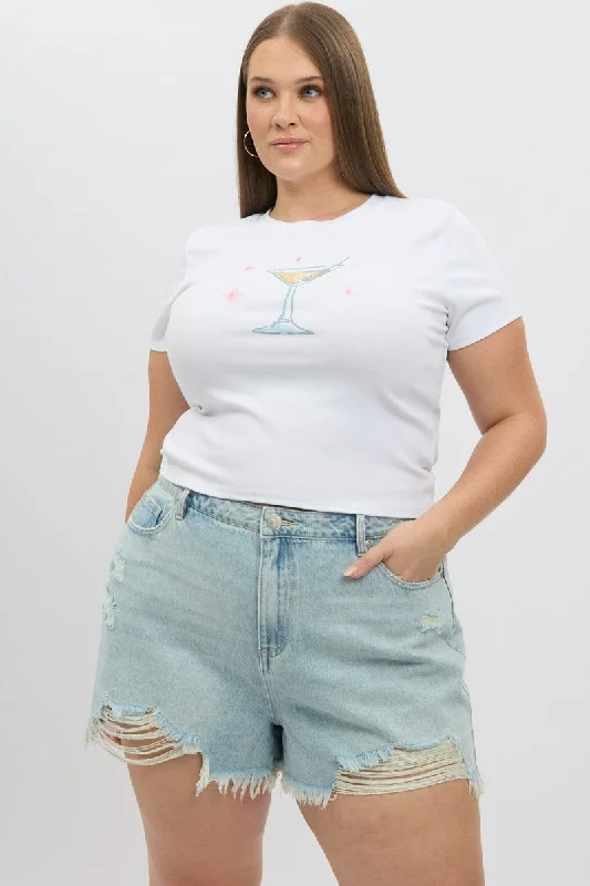 Women's Outerwear Clothing Refined Simplicity Denim Relaxed Shorts High Rise