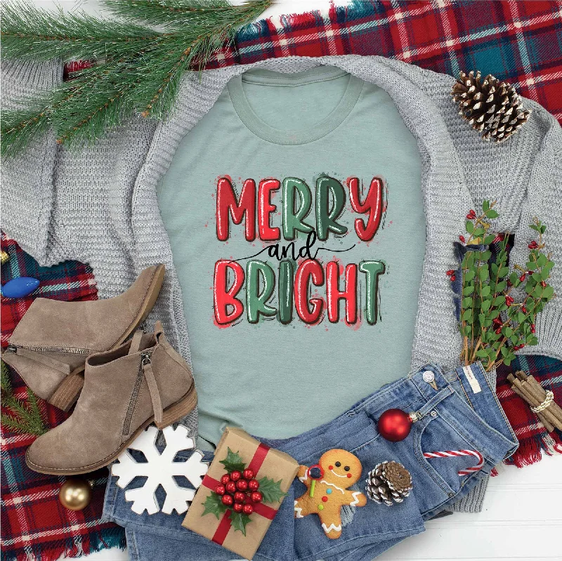 Women's Comfortable Apparel Seasonal Clearance Merry and Bright Splatter Tee