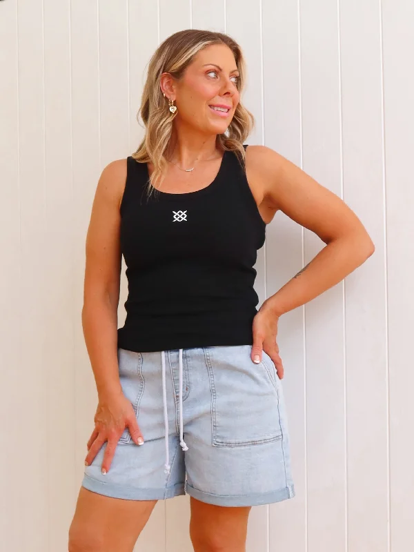 Stylish And Comfortable Clothing For Women Hollywood Glam Award - Show Style Kane Denim Shorts - Blue Stylish And Comfortable Clothing For Women Hollywood Glam Award - Show Style Kane Denim Shorts - Blue