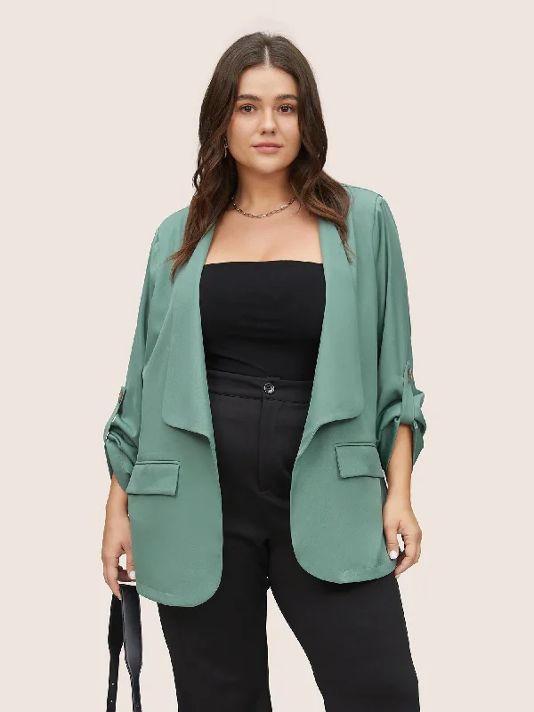 Women's Floral Print Outfit Mega Sales Lapel Collar Flap Pocket Tab Sleeve Blazer