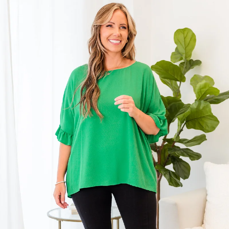 Casual Outfit For Women Wardrobe Essentials Follow The Love Top, Green