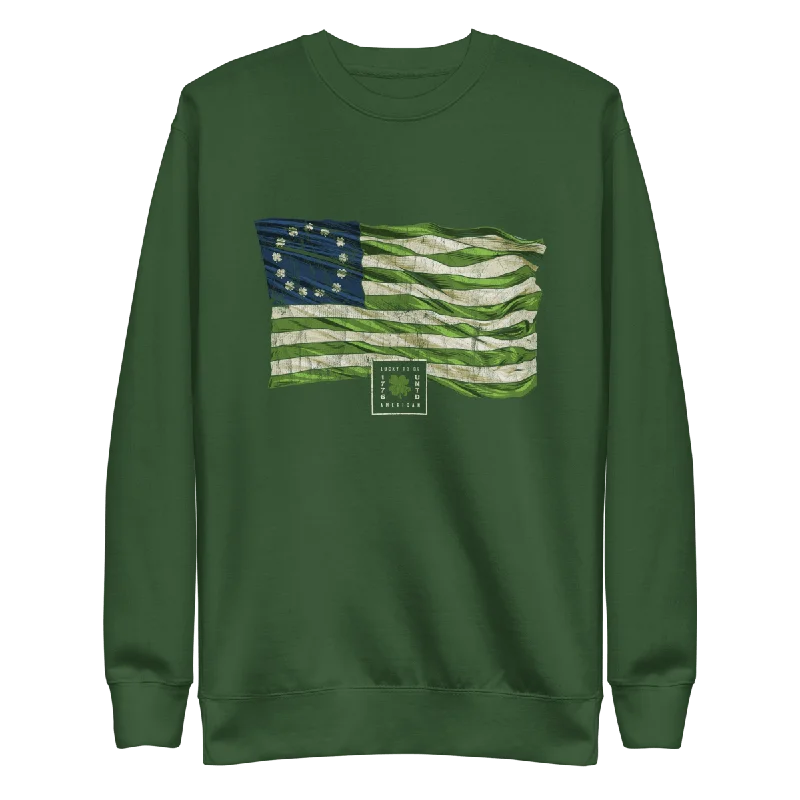 Women's Resort Apparel Seasonal Clearance St. Paddy's Betsy Ross Flag Crew Neck Sweatshirt - Women's Women's Resort Apparel Seasonal Clearance St. Paddy's Betsy Ross Flag Crew Neck Sweatshirt - Women's
