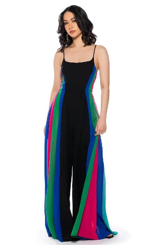 Women's Trendy Apparel Urban Sophistication MIMI COLORBLOCKED SCOOP NECK JUMPSUIT