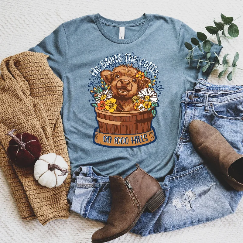 Women's Evening Garments Fashion Sale He Owns the Cattle Tee