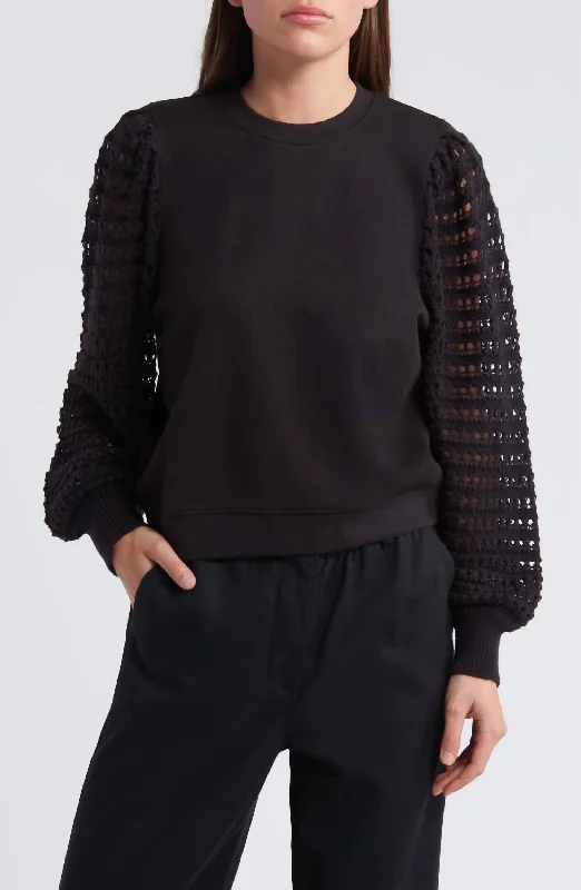 Casual Chic Women's Clothes Trendy Women's Collection Melody Sweatshirt In Black