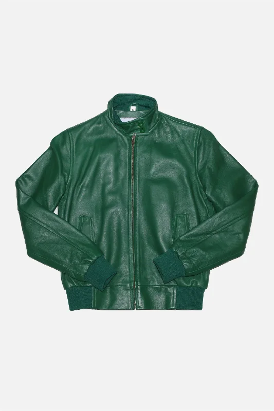 Women's Office Attire Special Offer For You Modfather Clothing - Women's Racing Green Leather - Harrington Jacket Women's Office Attire Special Offer For You Modfather Clothing - Women's Racing Green Leather - Harrington Jacket