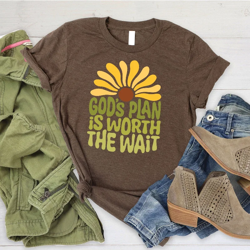 Stylish And Comfortable Clothing For Women Limited Time Deal God's Plan is Worth the Wait Tee