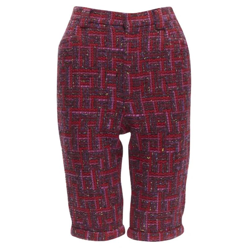 Fashionable Women's Clothes Casual Chic Saint Laurent geometric tweed knee length shorts Fashionable Women's Clothes Casual Chic Saint Laurent geometric tweed knee length shorts
